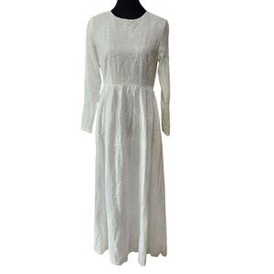 Long Sleeve White Lace Maxi Dress